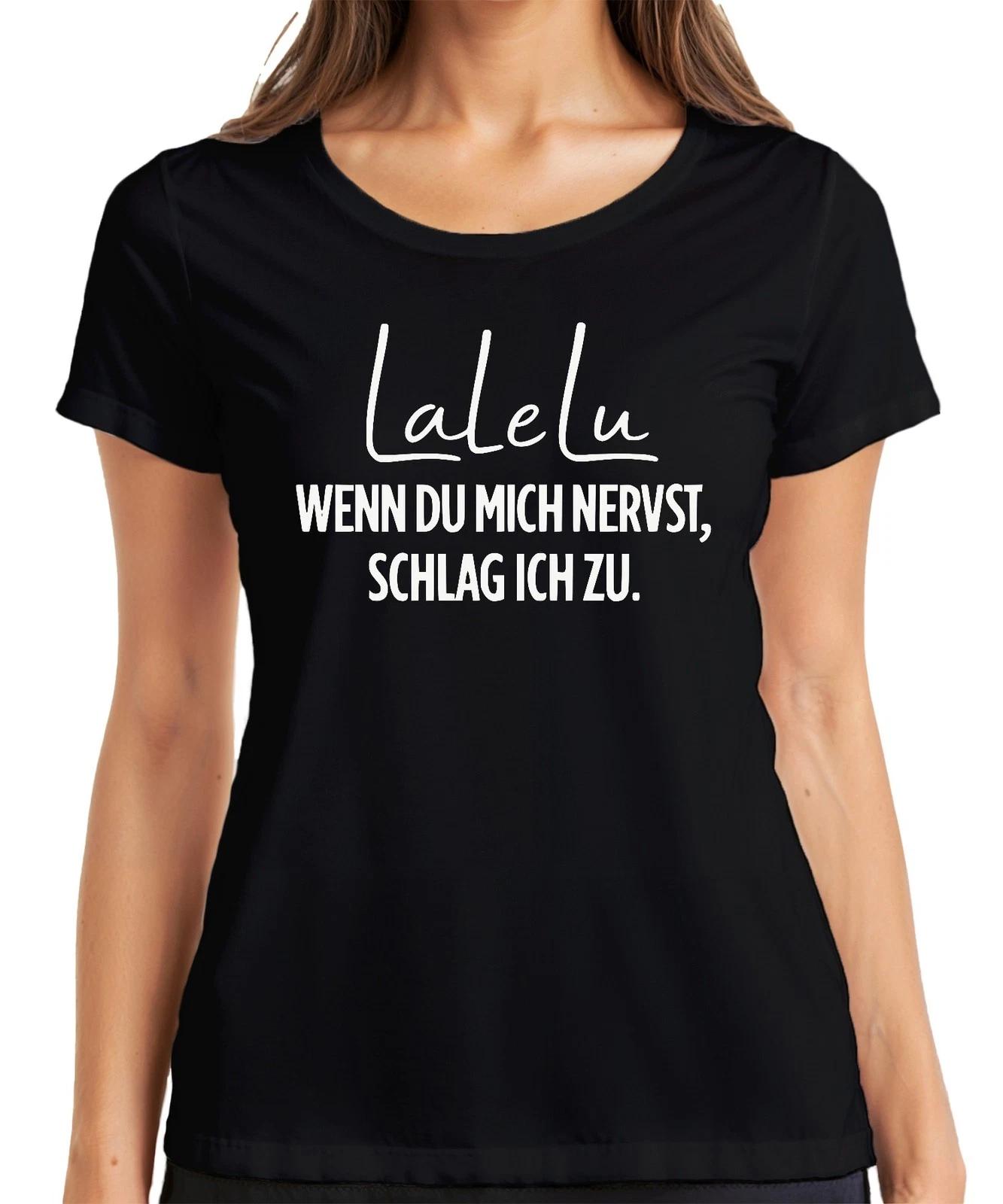 Lalelu Wenn du mich nervst schlag ich zu Lustig Sarkastisch Mama Damen T-Shirt XXXXL