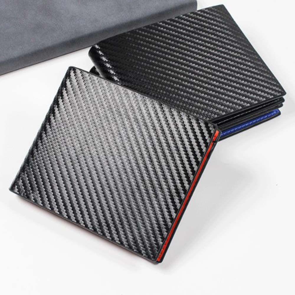 Capacity Ticket Holder Bank Card Carbon Fiber Wallets Men's Wallet Coin Purse ID Credit Card Holder