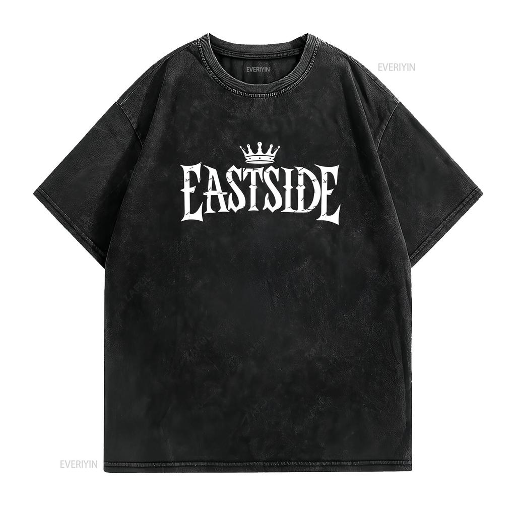 Eastside Graffiti T Shirt Adult with Gangsta Tattoo Style Design Urban Hip Hop Fashion vintage Washed homme Unisex Casual