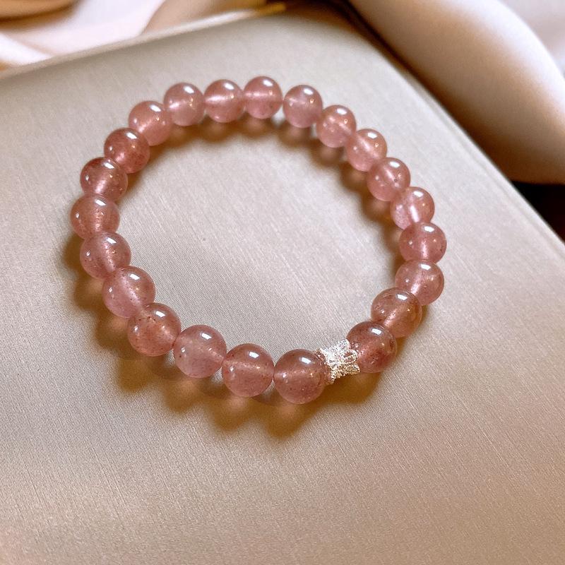 Natural Crystal Beaded Bracelet: Yellow & White Retro Wenwan Style, Light Luxury, High-End Jewelry