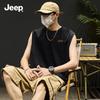JEEP Men's Heavyweight Cotton Sleeveless Round Neck T-Shirt