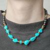 Texture Beaded Necklace Ethnic Style Western Country Necklace Turquoise Necklace Men  Men