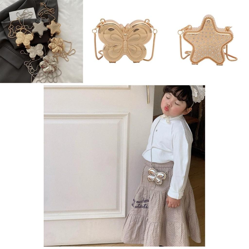 Stylish Mini Coin Purse Adorable Star Shape Chain Shoulder Bag For Kids In Chic Gold And Silver