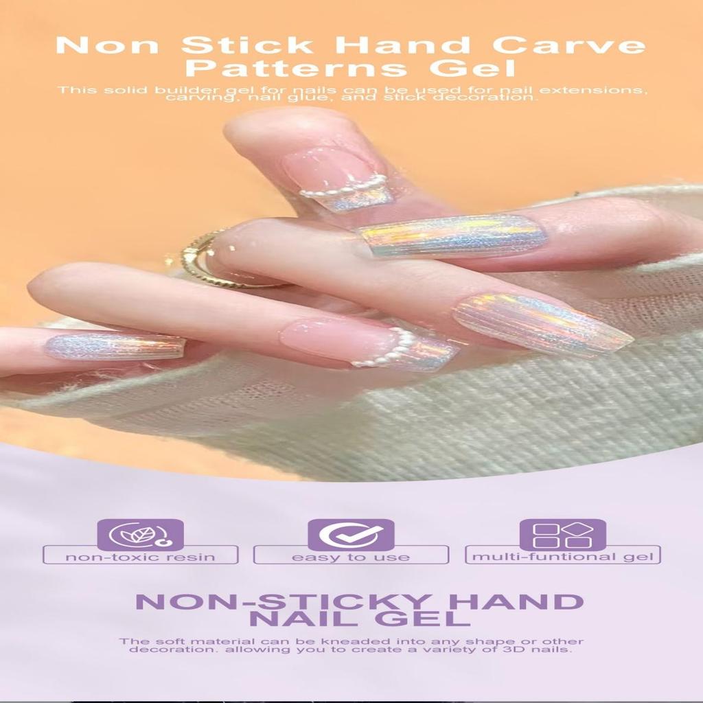 Solid Nail Gel Kit - Non Sticky Hard Gel Builder for Extensions