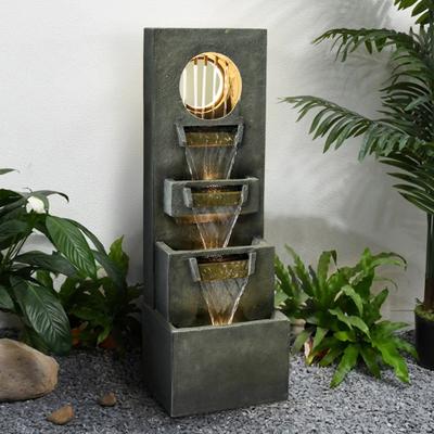 100cm, Fontes e Cascatas Modernas para Uso Interno e Externo com Iluminação LED para Decorar Jardins, Pátios, Quintais e Decks
