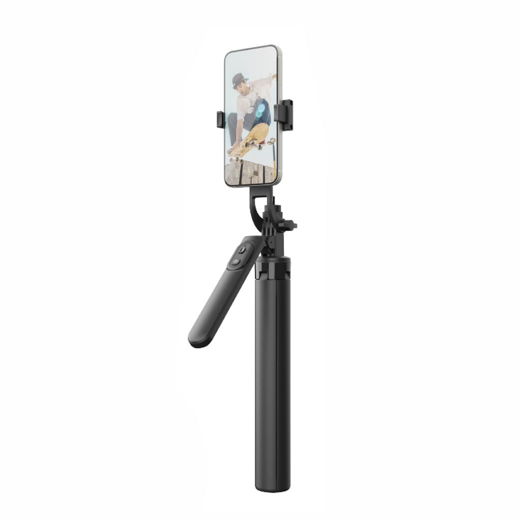 Selfie stick telescopic with remote control, phone tripod 175m aluminum black