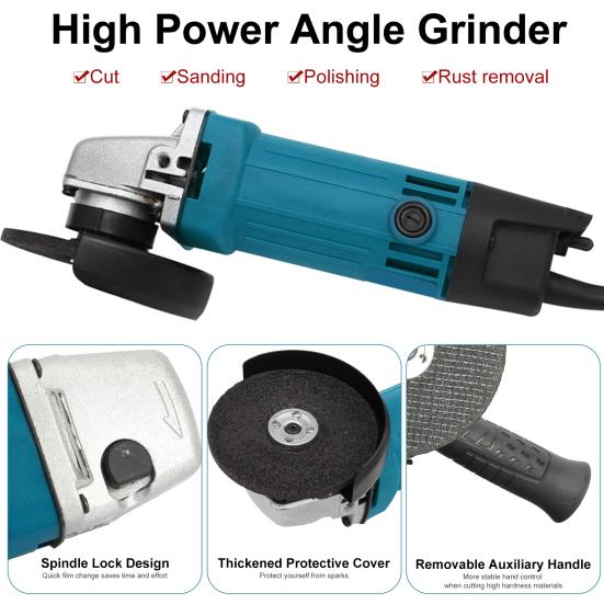 Cheap 1 Set Electric Angle Grinder One-handed Operation High Power US ...
