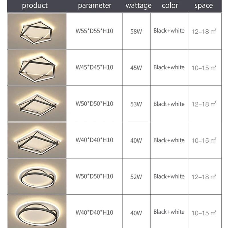 Modern LED Pendant Lamp For Living Room Bedroom Ceiling Light Square Round Industrial Ceiling Lamp Indoor Decor Lighting Fixture