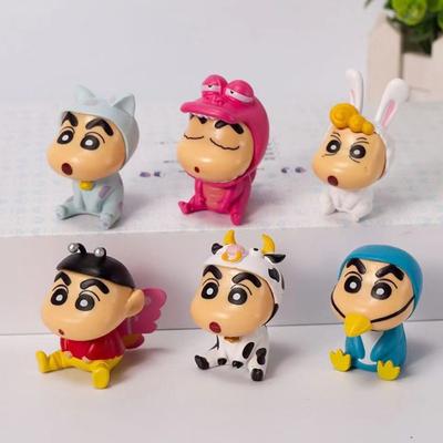 6ks/sada Akční figurka Crayon Shin Chan Kreslená Japonská Kawaii Figurky Sběratelské Filmové Periferní Hračka Dárky pro Děti