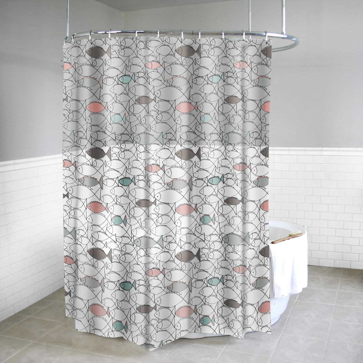

Splash Home for Bathroom Bathtubs Peva 4G Chummy Shower Curtain Liner Design, 70 x 72, Blush 90x180cm