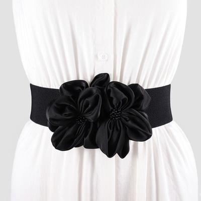 Casual Large Flowers Waistband Chic Waist Band Skirt Dress Coat Decor Accessories