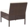 8 Piece Garden Lounge Set with Cushions Brown Poly Rattan