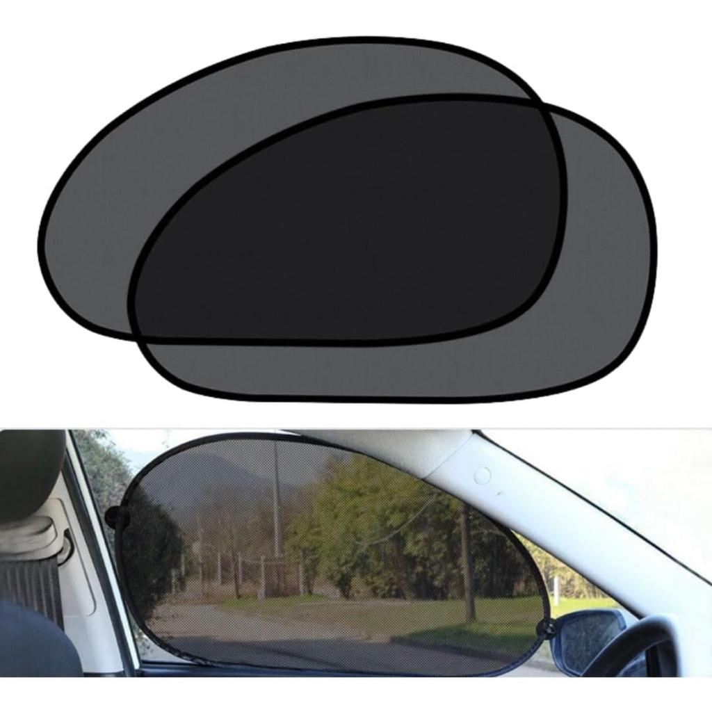 Life2 Kiku Sun Shade for Cars, Side Driver/Passenger Seat, UV Protection, Car Window, 2-Piece Set, Rear Sunshade