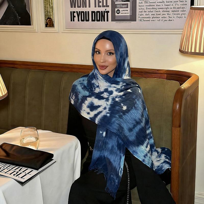 Watercolour Floral Printed Modal Breathable Lightweight Soft Modal Muslim Hijab Women Shawl Hijab Headband Scarves Ramadan