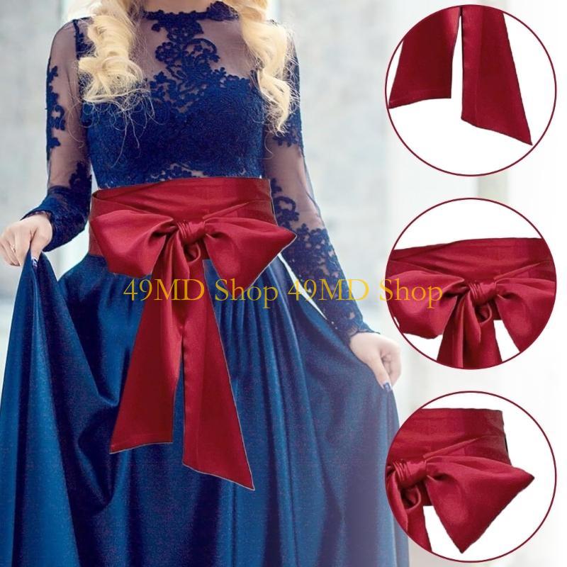 49MD 250cm Bowknot Waist Belt Dress Decoration Waist Strap Women's Skirt Waistband Long Ribbon Bowknot Wide Belt Girdle