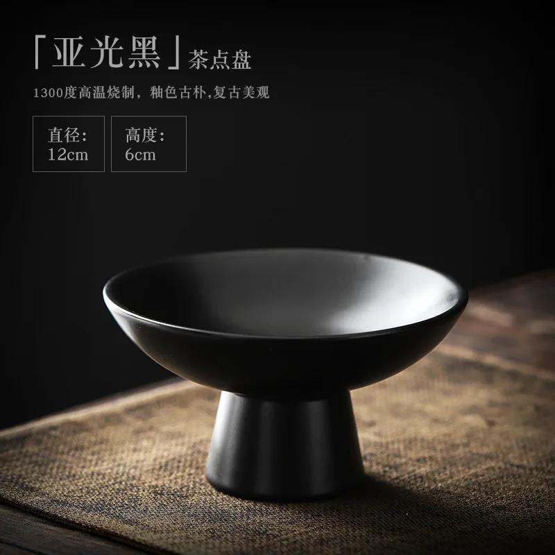 Kulatý keramický talíř Malý ovocný talíř Miska Vysoký tác na občerstvení Talíře se sušeným ovocem Talíře Misky Tác na svačinu Forma na dort Stojan na vystavení