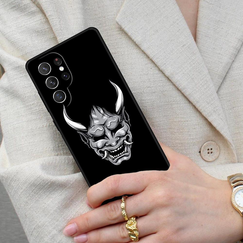 Samurai Oni Mask Cell Phone Case for Samsung Galaxy S26 Ultra S25 S24 S23 S22 S21 S20 Note10 Cover