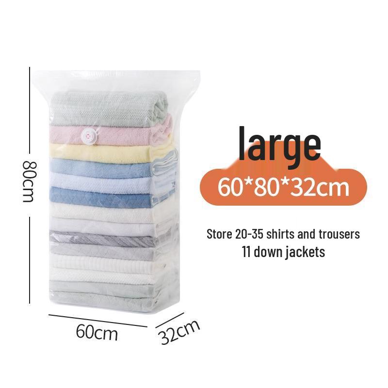Thickened Vacuum Compression Storage Bag for Clothes & Quilts – No Pump Needed