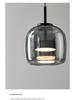 Nordic Postmodern Minimalist Glass Chandelier - Grey Designer Light for Restaurant, Bar, or Bedroom