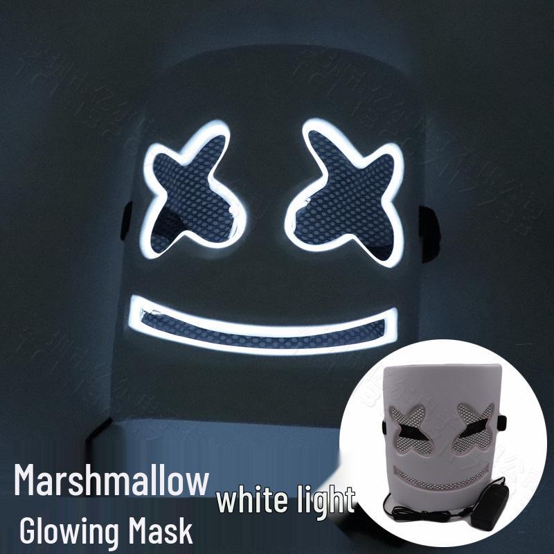 Marshmello LED Glowing Mask for EDM Festivals & Halloween.