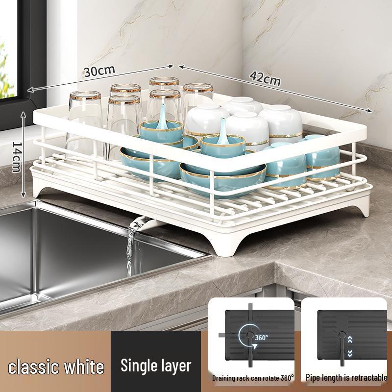 Cross-border Kitchen Sink Storage & Drainer Rack for Bowls, Dishes, and Utensils