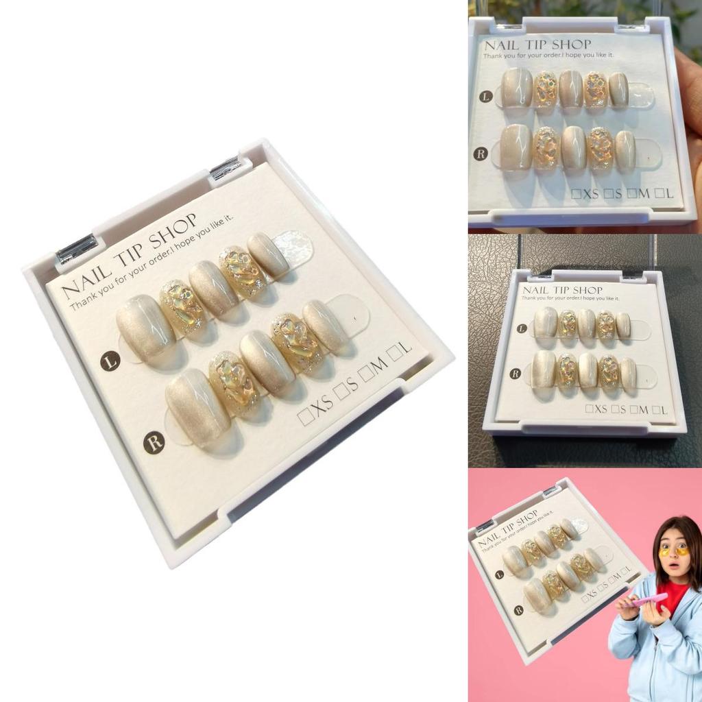 2024 New Short Handmade Nail Art Stickers High-end Fashion Wearable Nail Art Piece