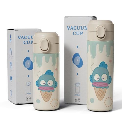 

Термос-бутылка Hangyodon, Прямое питье, Бутылка из нержавеющей стали с одним нажатием, Школа, День рождения, Дети, Милый, Сохраняет напитки холодными или горячими, Вакуумная изоляция