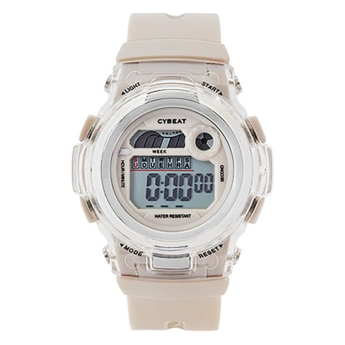 

Цифровые часы Sun Flame J-AXIS Cybeat, Водонепроницаемые, 7-цветная светодиодная подсветка, Функции календаря, будильника, почасового сигнала и секундомера, Женские, Серые, CF2C00