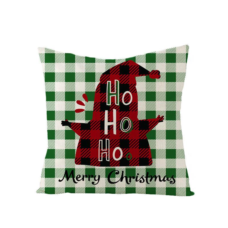 Christmas Pillow Case Polyester Red and Green Plaid Print Pillow Nordic Home Living Room Sofa Cushion