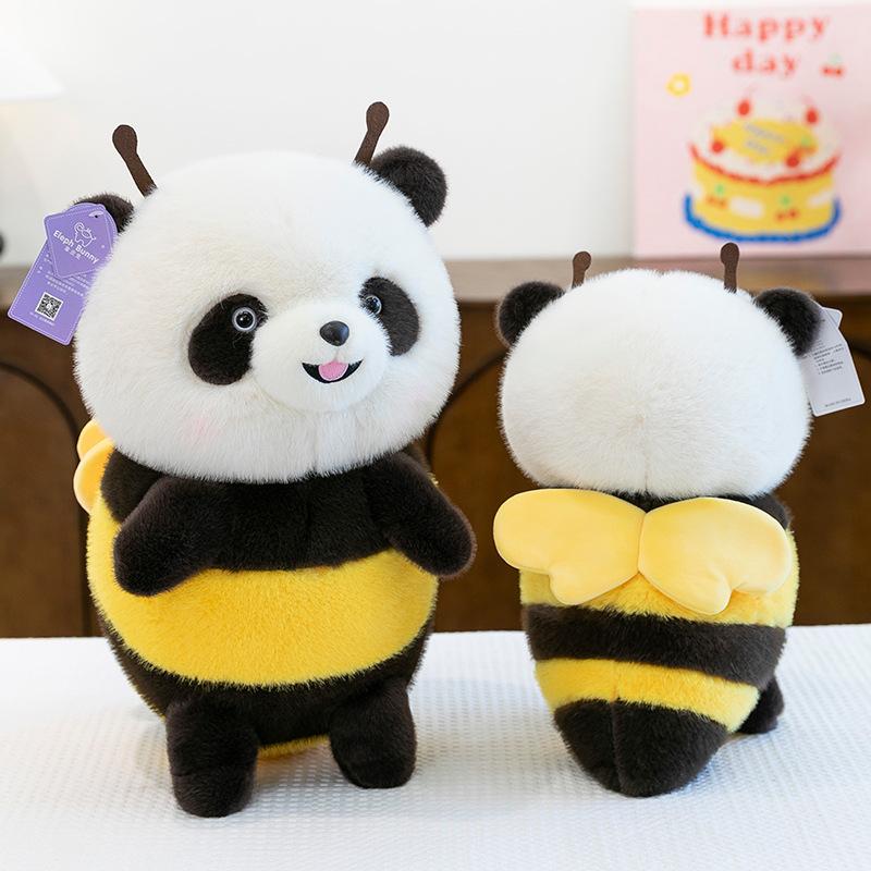 New Product Creative Funny Little Bee Panda Doll Plush Toy Children Comfort Dolls Boys and Girls Birthday Gifts