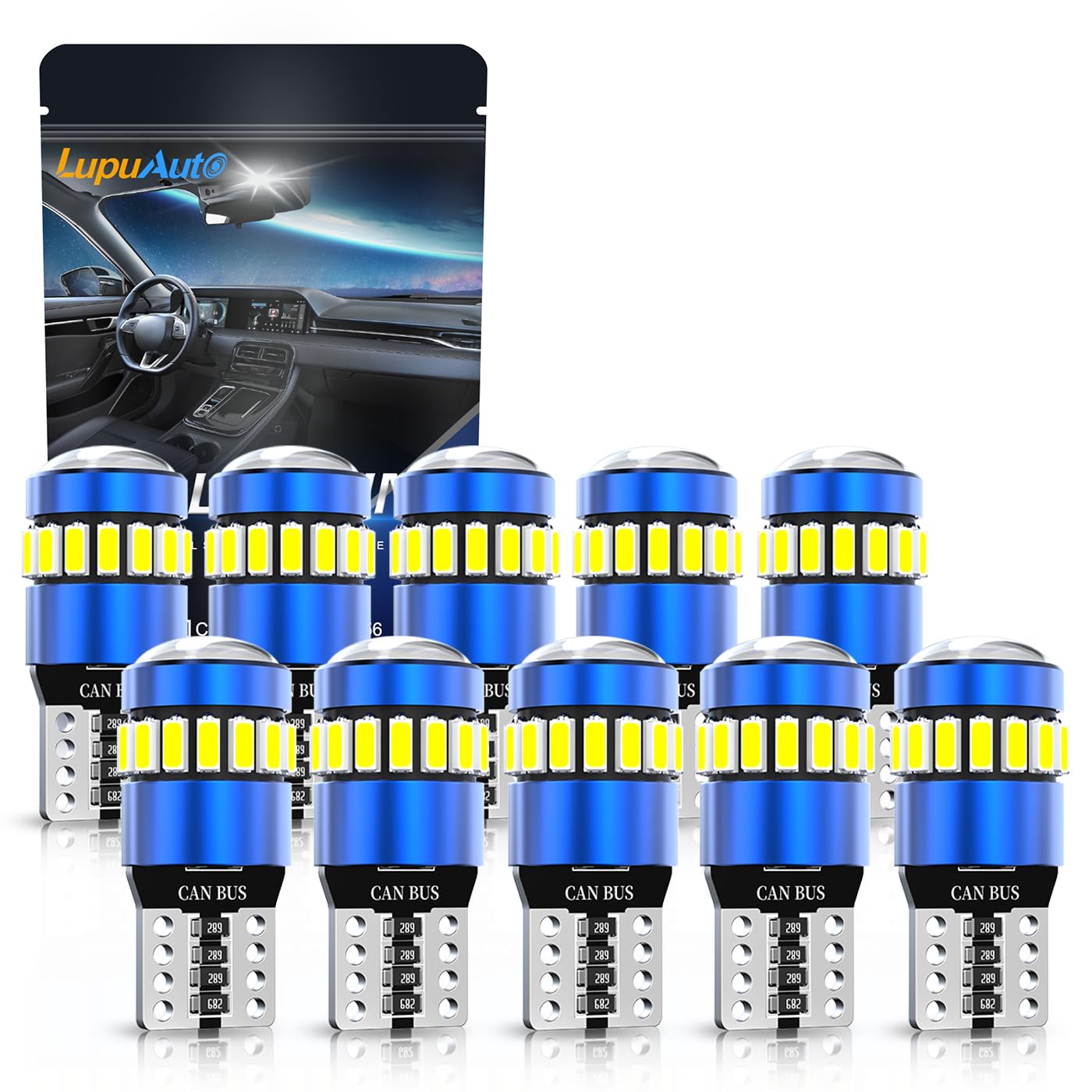 

T10/194/198 Светодиодная купольная лампа высокой яркости, Взрывная лампа, Встроенный канселлер, Габаритный огонь, Подсветка номерного знака 10 синий