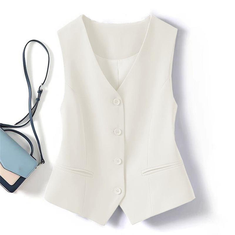 Gilet Blazer da Donna Nuovo Primavera Autunno 2026, Blu Corto Slim Fit Stratificato Gilet Capospalla Moda Casual