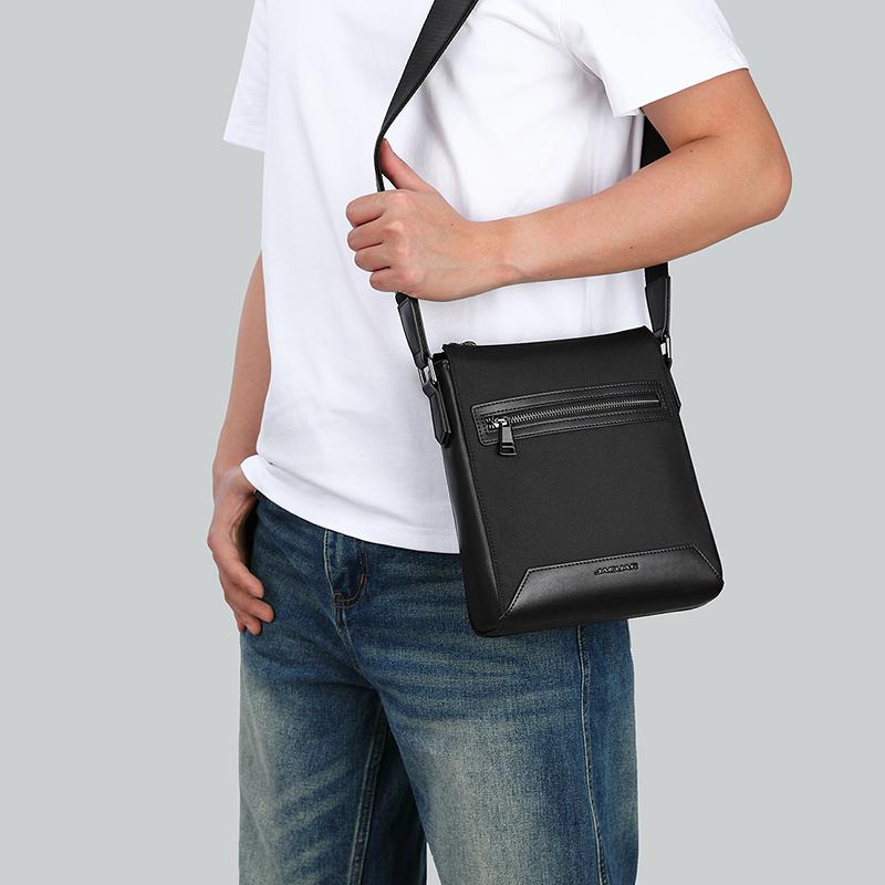 New JAGUAR Synthetic Leather Shoulder Bag, Crossbody Bag Regular Men's Black JM1221611101