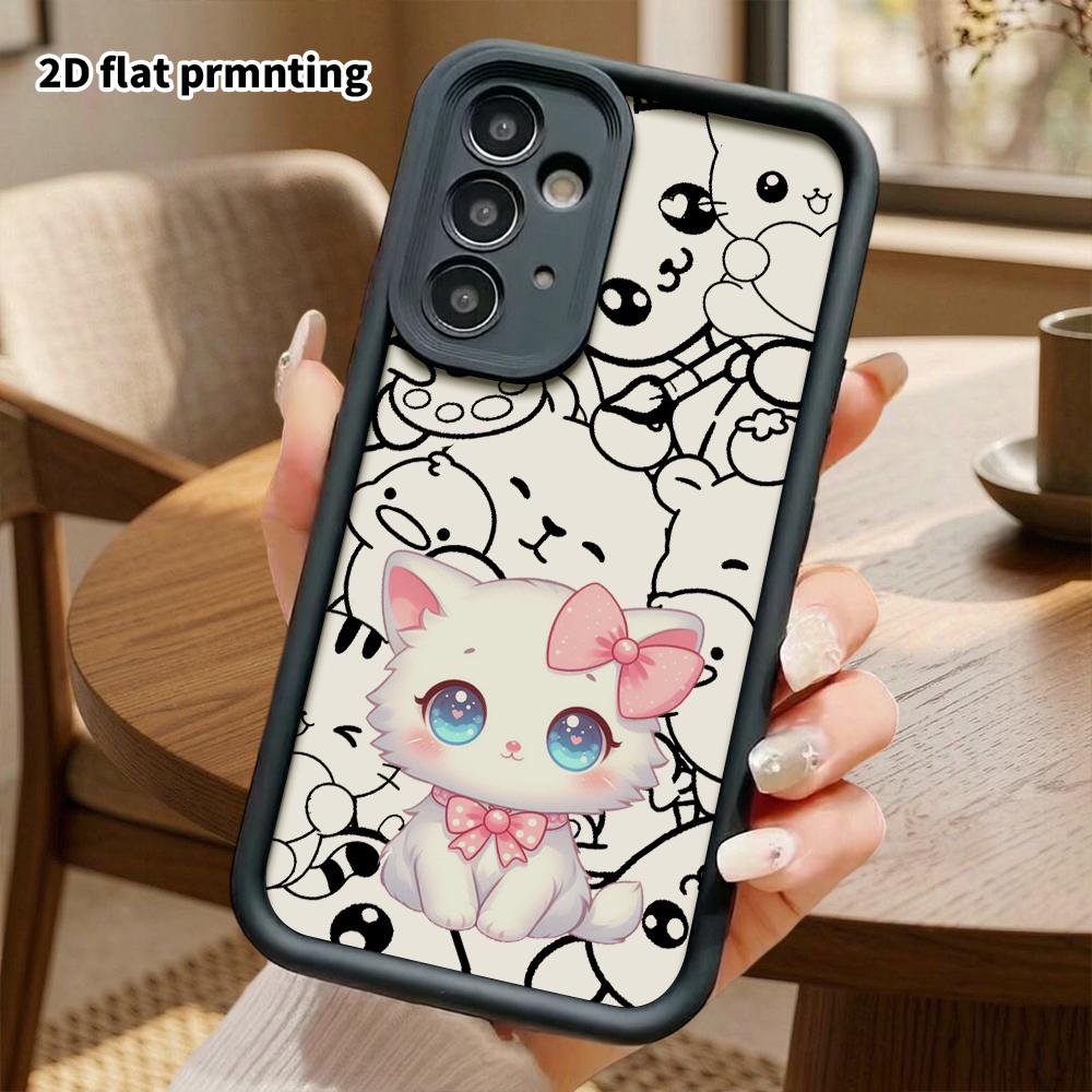 Phone Case: 2D Flat, Suitable for Samsung Galaxy A34 A35 M05 M06 S20 S22 S21 FE Plus 5G, Pure White Fairy Cat, Perfect Christmas and Halloween Holiday