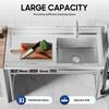1 Grid Commercial Kitchen Sink,Free Standing Extra Thick Left Platform Right Basin,200kg Load Capacity for Restaurant & Home Use