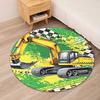 Car Printed Round Rug Carpet Chair Rug Area Rug Entryway Doormats,for Office Chair Living Room Bedroom Kitchen Room.