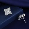 2026 Four-leaf Clover  Micro-inlaid Zircon Stud Earrings Women's Simple Fashion Earrings Women's Exquisite Flower-shaped Earrings