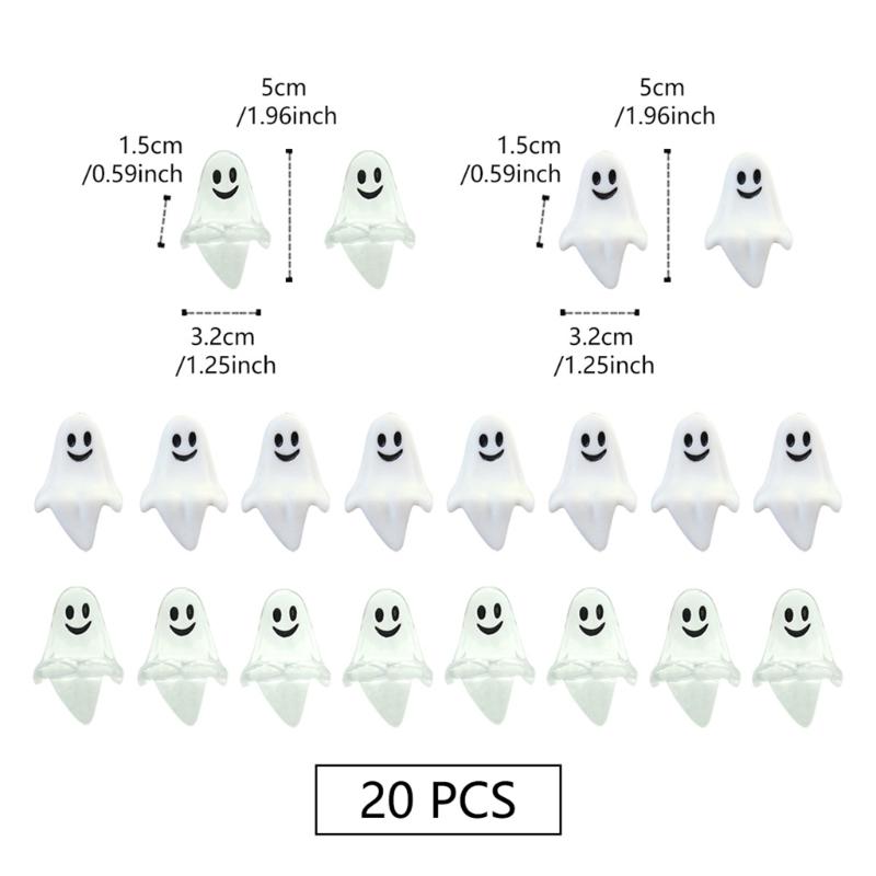 20PCS Halloween Decorative Specter Ornament For Themed Parties Plastic Crafting Easy Setups Tabletop Accent