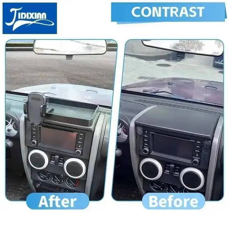 JIDIXIAN fit for Jeep Wrangler JK 2007 2008 2009 2010 Car Interior Center Console Phone Holder Storage Box Accessories