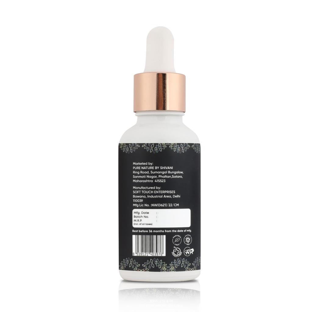 PURE NATURE BY SHIVANI 100% Organic & Herbal Pigmentation Face Serum | Vitamin-C + Niacinamide Face Serum | Serum for Improved Skin Barrier and Rad