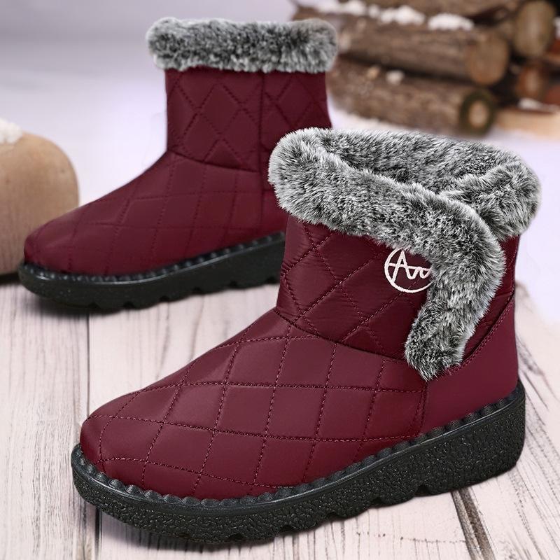 Baumwollschuhe Damen neue Samt verdickte Schneestiefel Thermostiefel Polyurethan leicht hochgeschnittene Baumwollstiefel
