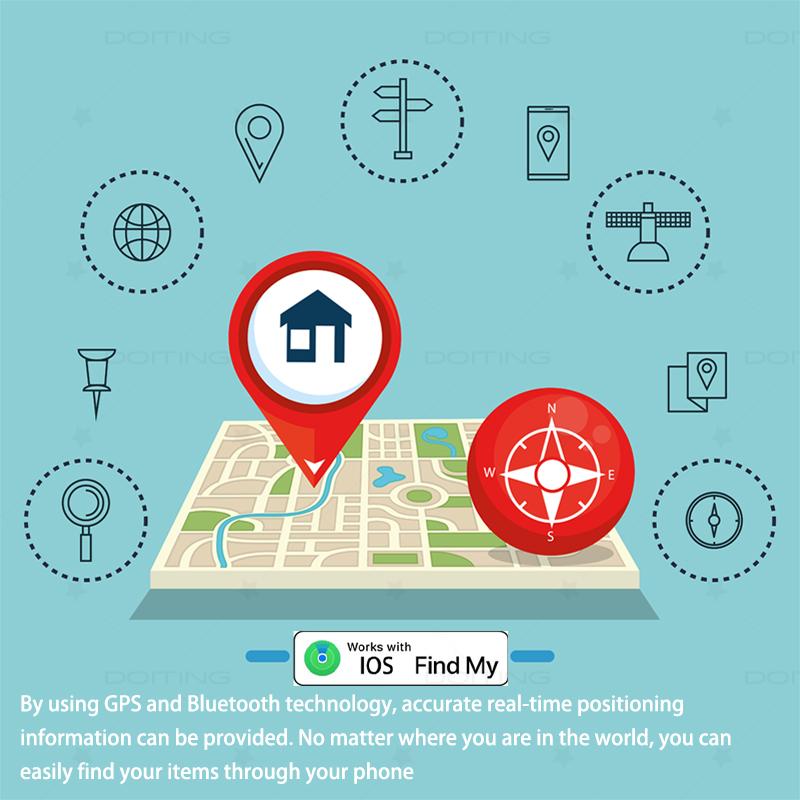 Mini Smart GPS Tracker Key Finder Locator Anti Lost Device Tracker For Kids Pets Car Luggage Works With Find My APP iOS System