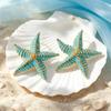 European Starfish Beach Style Earrings: Trendy Metal Drip Oil Fashion for Daily Wear