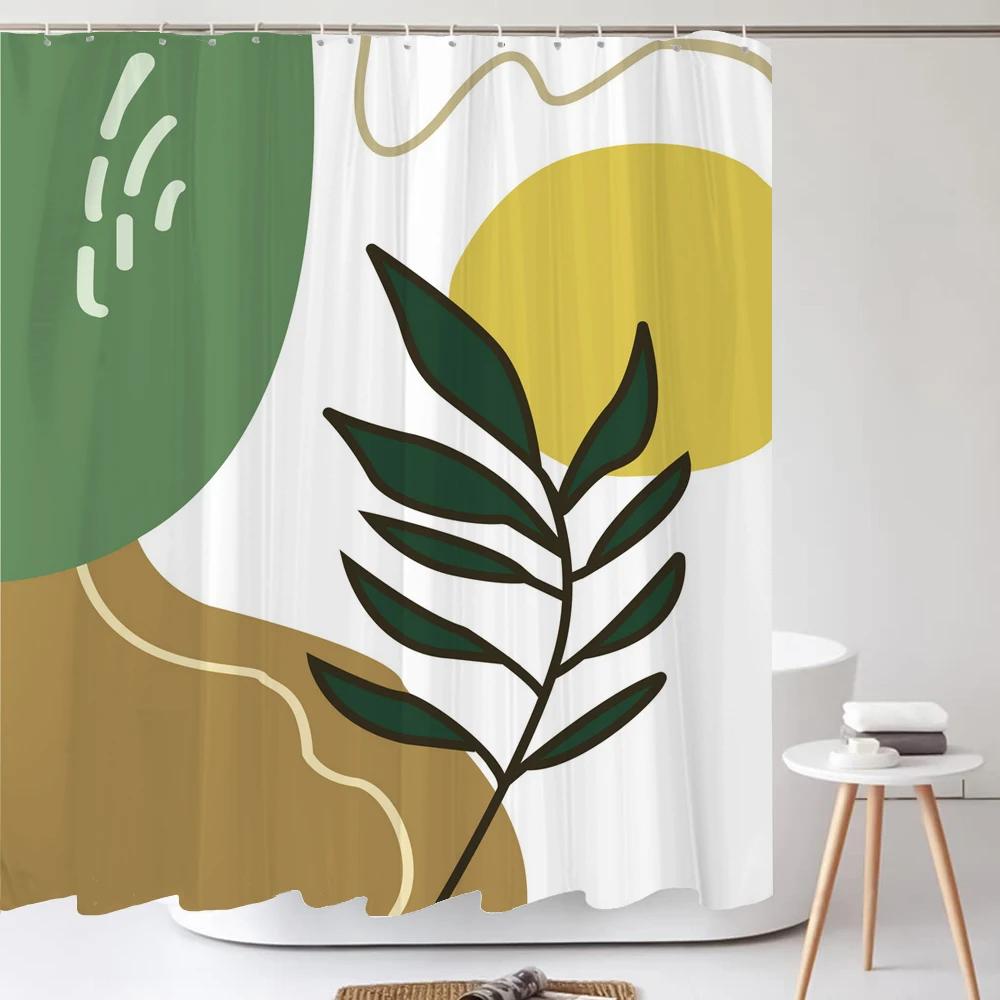 Minimalist Style Shower Curtain with Hooks  Sleek Decor for All Bathroom Types, Reinforced Eyelets & Easy To Clean