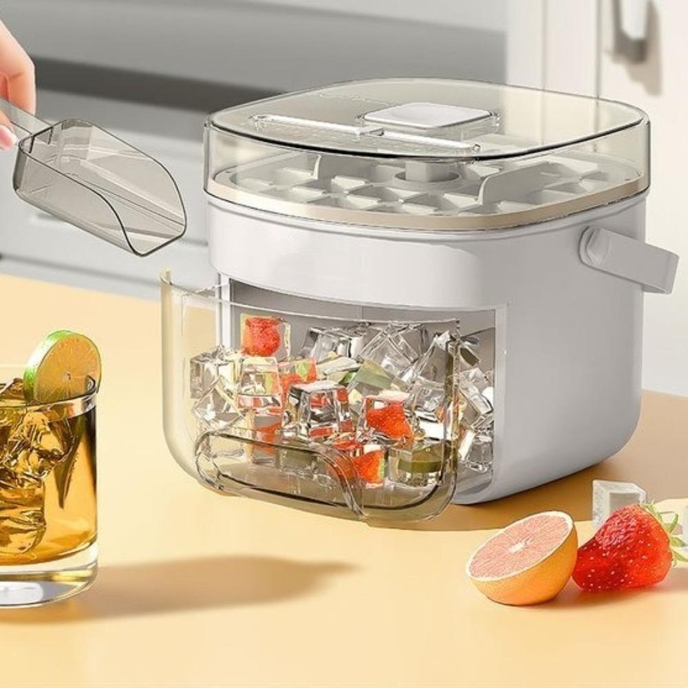 Square Ice Cube Machine Easy-press Lid Ice Cube Tray DIY Ice Cube Mold  Coffee