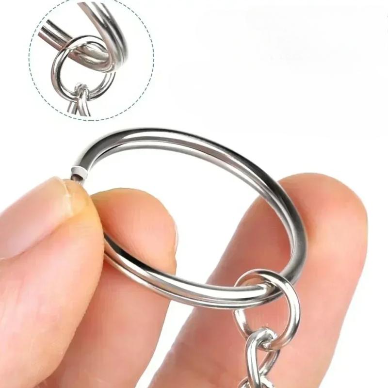 10/50/100pcs Silver Plated Metal Blank Keyring Split Ring Keyfob Key Holder Rings DIY Findings Making Keychain Accessories