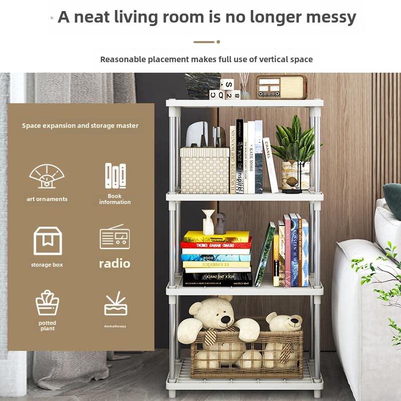 Living Room Bedroom Kitchen Multi-layer Floor-standing Simple Shelf Storage Rack Easy-to-Assemble Wall-Mounted Cabinet