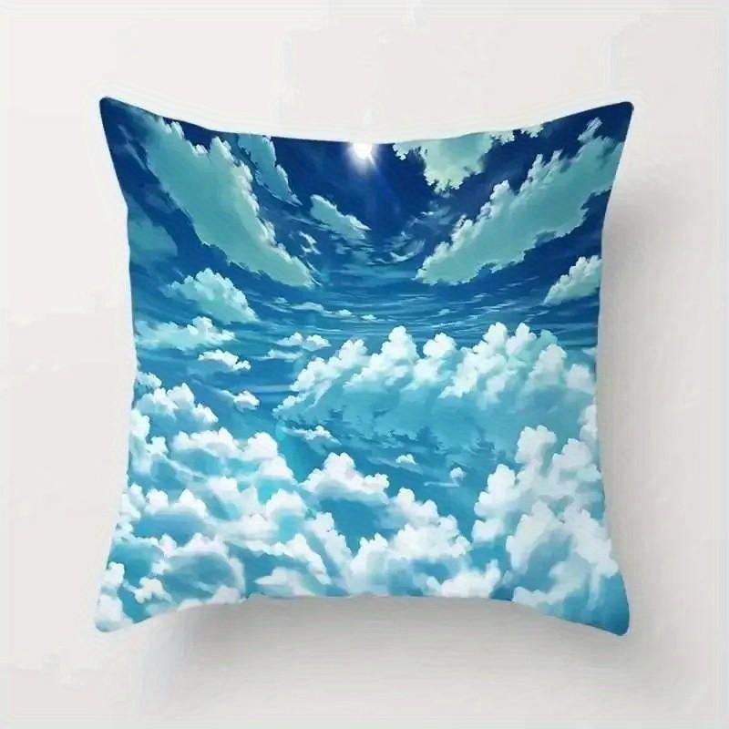 Sky Scenes Clouds Stars And Sun Pillows Pattern Cushion Cover Suitable For Sofa Bedroom Car Pillow Cover