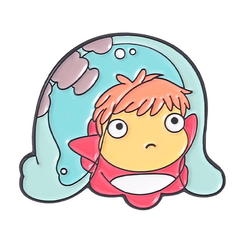 Cute Cartoon Alloy Lapel Pin - Anime Character Decorative Brooch Badge