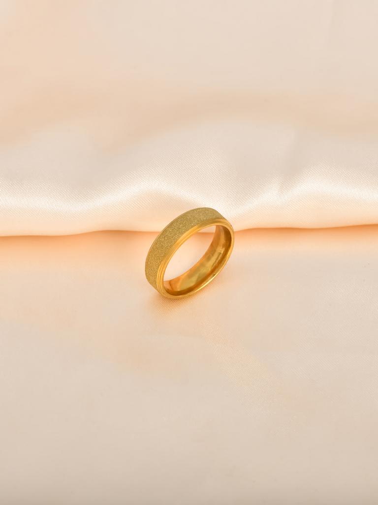 European and American gold three-ring ring, titanium steel matte diamond-inlaid plain ring light luxury bracelet